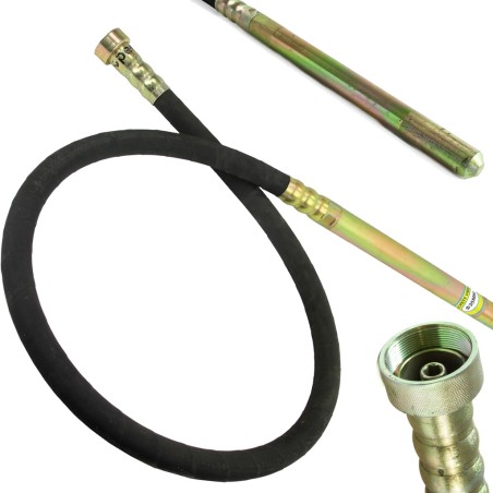 Testa Vibrante per Vibratore | Attacco Filettato | 2 Metri | Ø35 mm | per Calcestruzzo Cemento